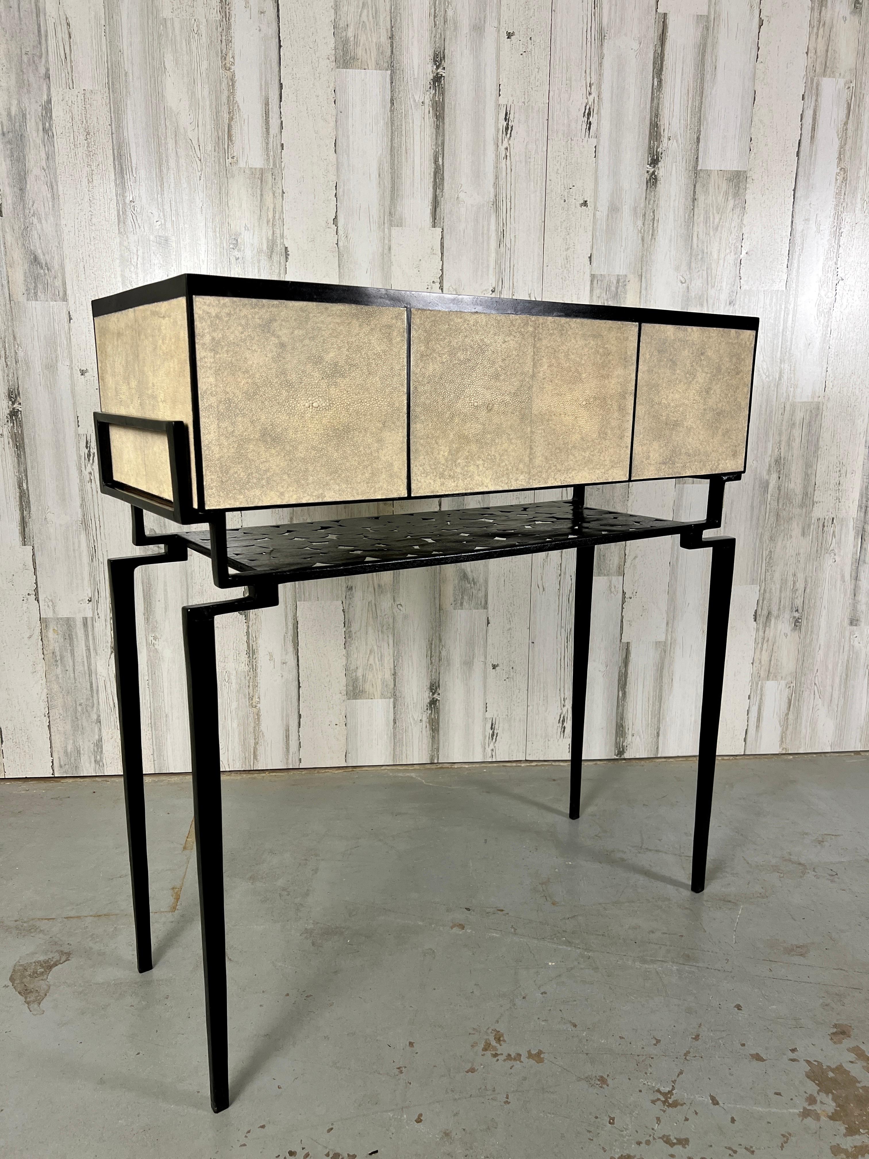 R & Y Augousti Cream Shagreen console table 9