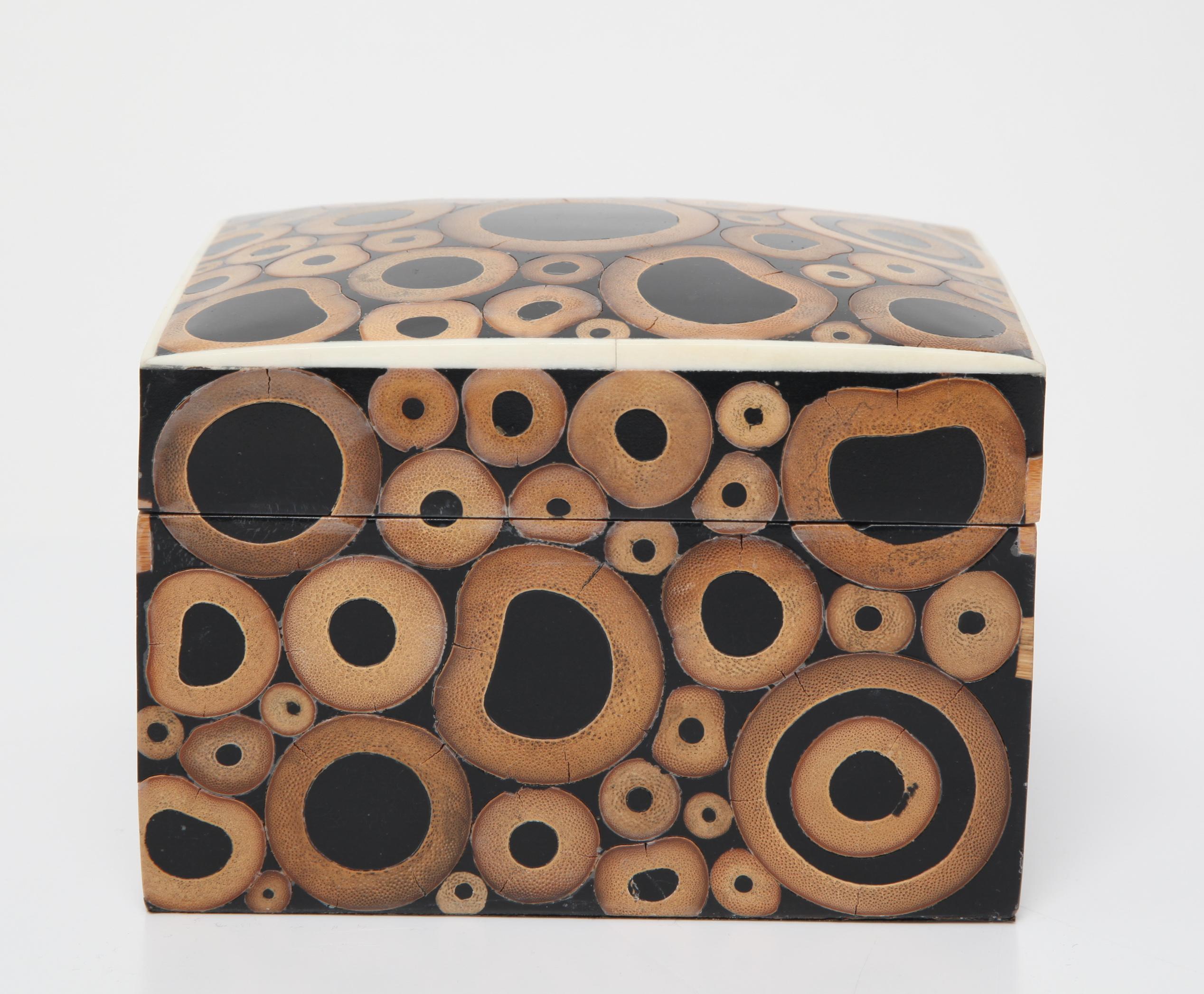 R & Y Augousti French Modern Bamboo Covered Box In Good Condition In New York, NY