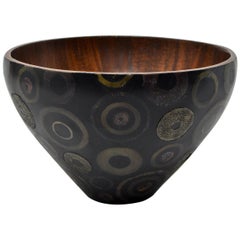 R & Y Augousti French Modern Marquetry & Shagreen Bowl