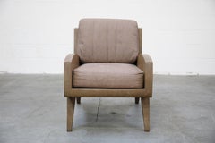 R & Y Augousti Mink Shagreen Leather Club Lounge Chair, Paris France, Signed