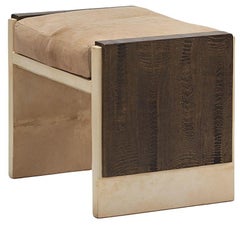 R & Y Augousti Parchment Vanity & Snakeskin Bench. France, Late 20th Century.