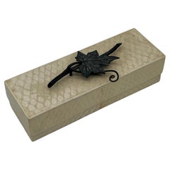 R & Y Augousti Paris France Applied Ivy Snakeskin Decorative Table Box