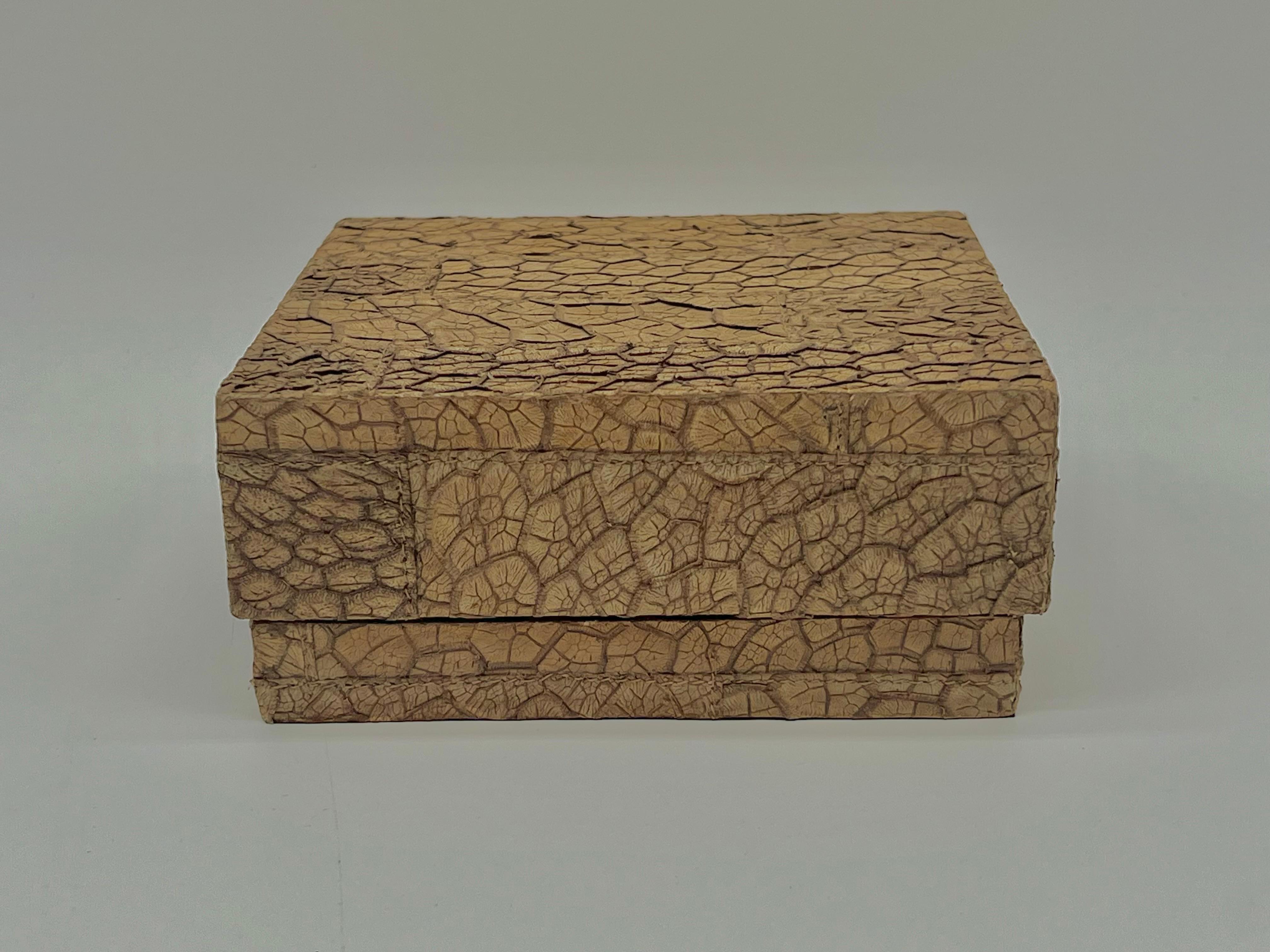 R & Y Augousti Caja de mesa decorativa de piel de serpiente de París Francia en venta 1