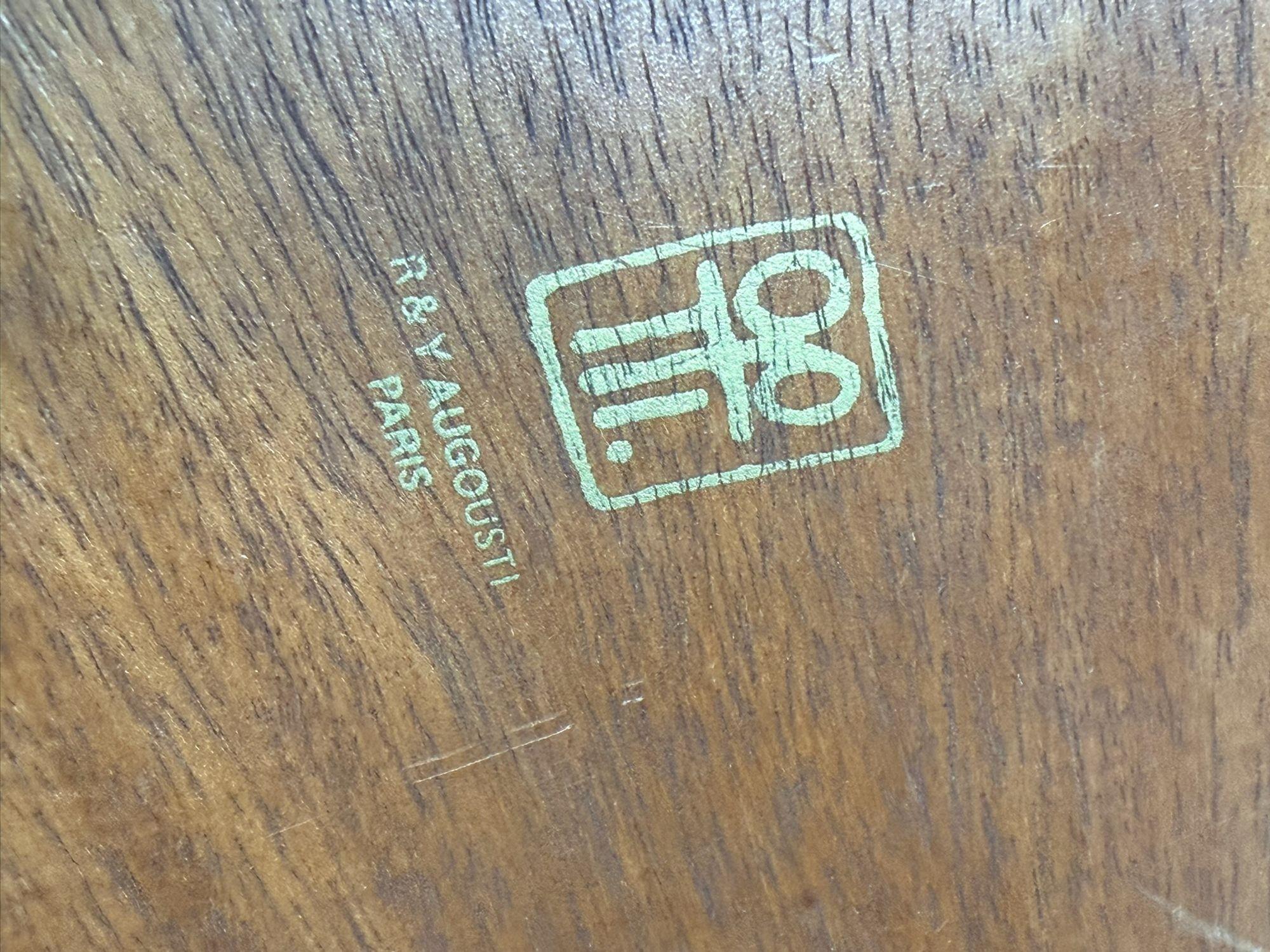 Conchiglia R & Y Augousti Tavolino da tavolo con conchiglia rossa, Francia 1970 in vendita