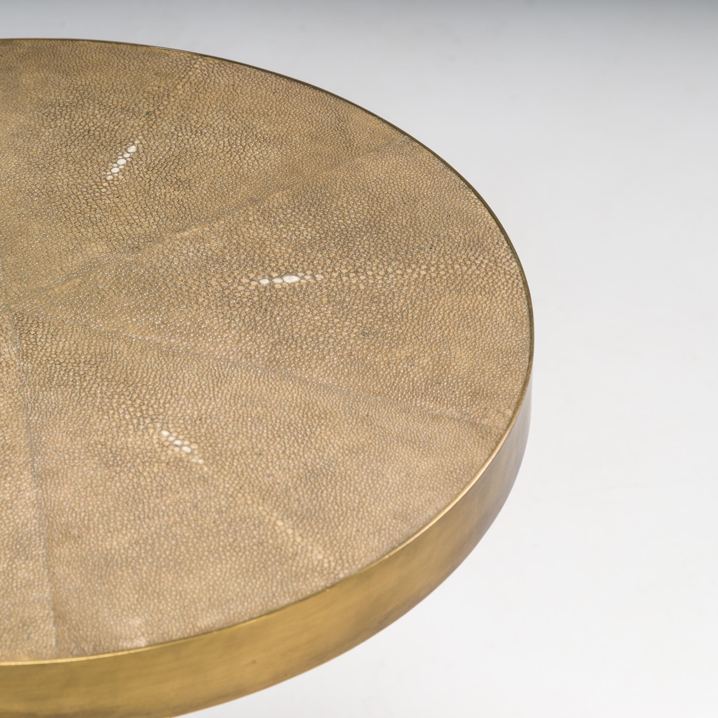R & Y AUGOUSTI Shagreen and Baguio Green Stone Carmen Side Table In Good Condition In London, GB