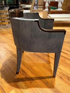 R & Y Augousti Beistellstuhl aus Chagrin und Palisanderholz