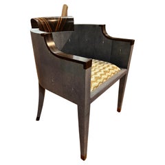R & Y Augousti Chaise d'appoint en galuchat et bois de rose