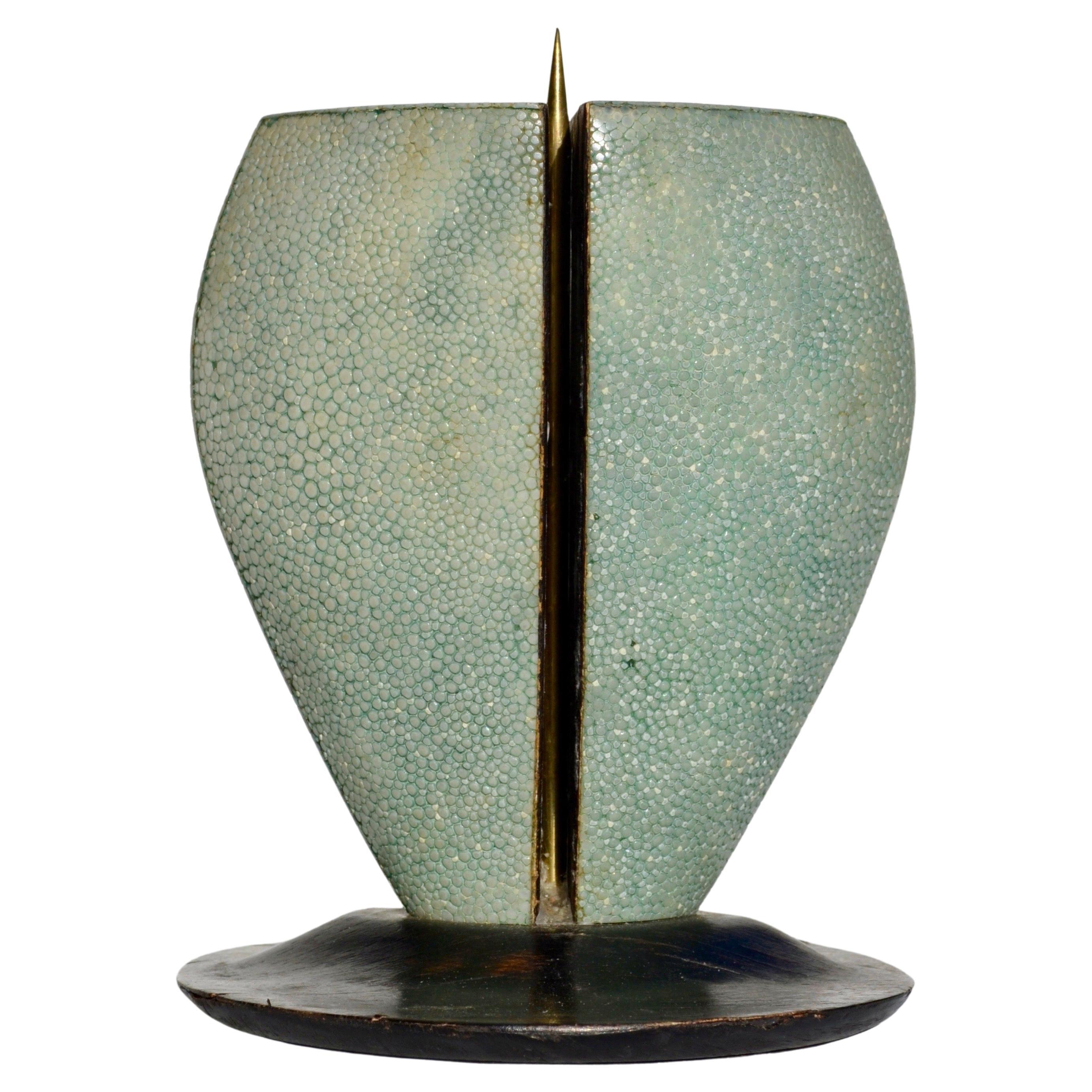 R
Y Augousti — Shagreen and Wood Sculptural Candleholder
