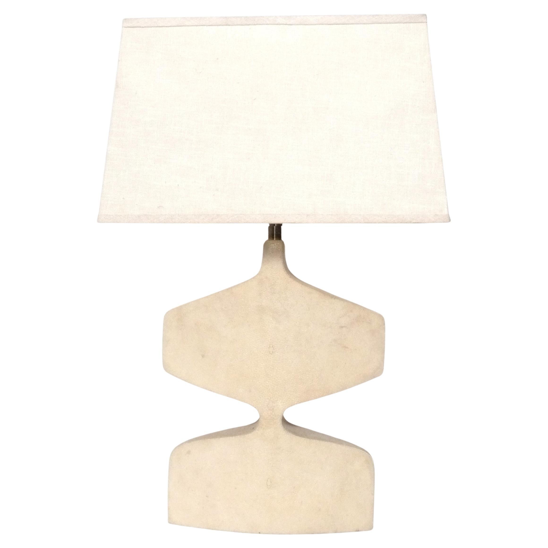 R & Y Augousti Shagreen Lamp Sculptural Shape French Mid Century Style