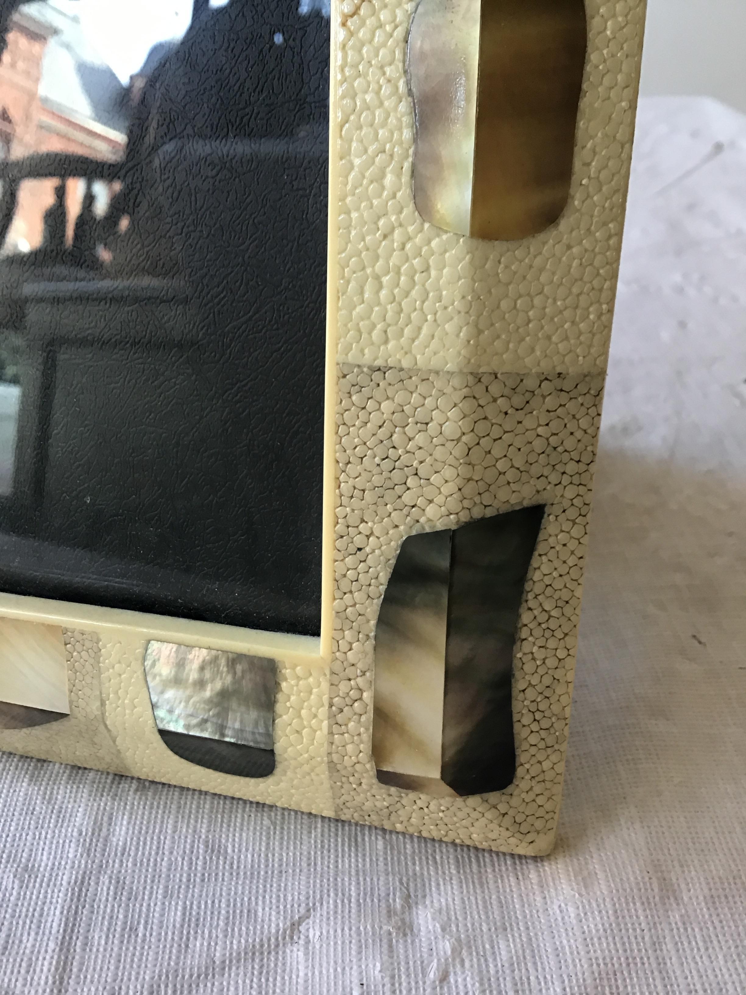 R & Y Augousti Shagreen Picture Frame In Good Condition In Tarrytown, NY