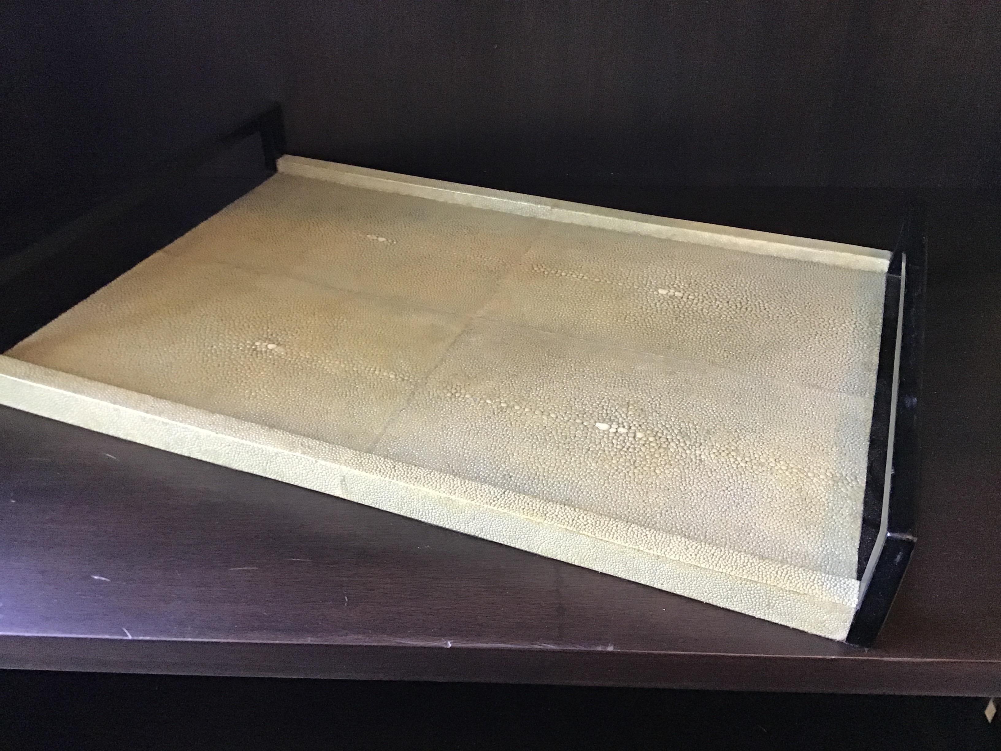 R & Y Augousti Shagreen Tray In Good Condition In Tarrytown, NY
