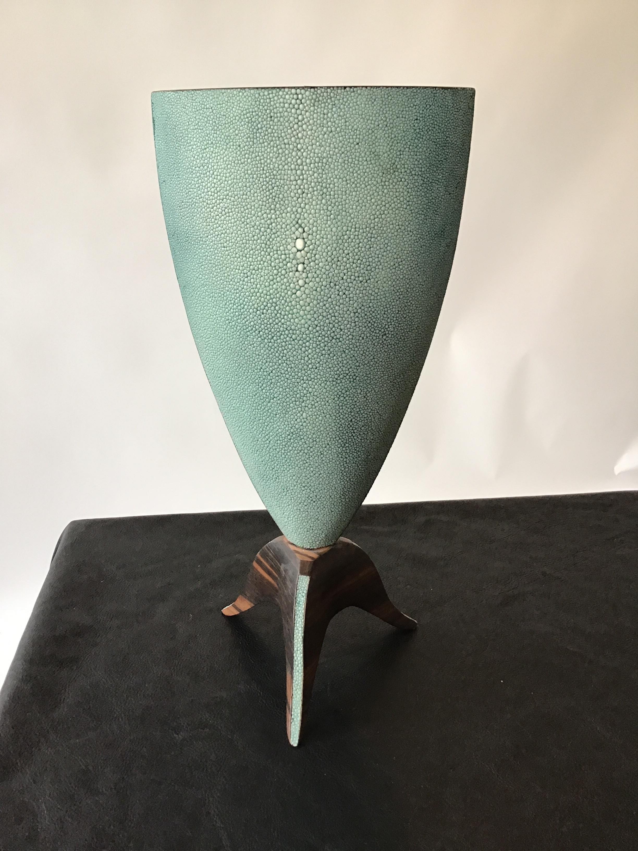 R & Y Augousti shagreen vase. From a Southampton, NY estate.