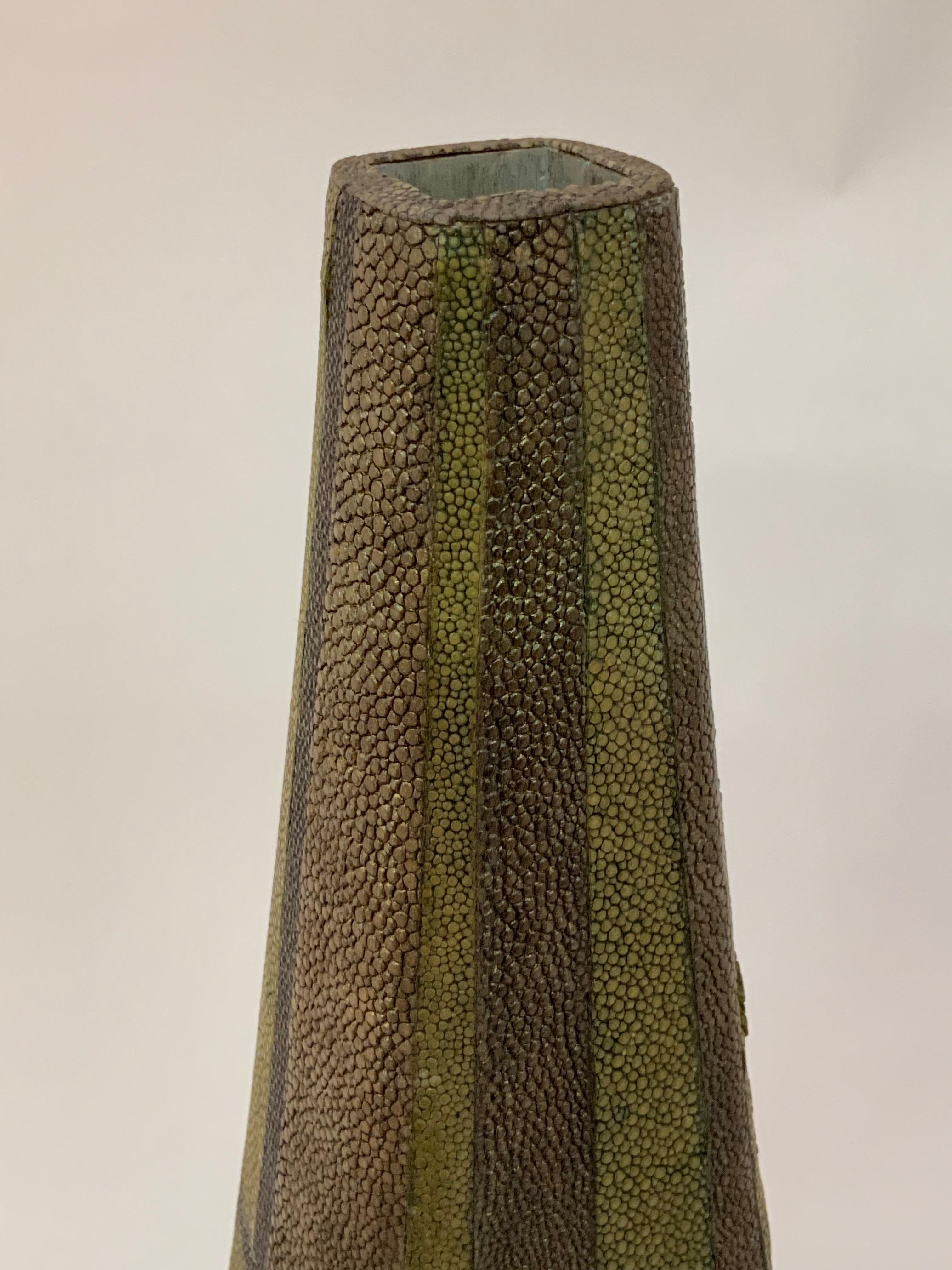Post-Modern R & Y Augousti Shagreen Vase