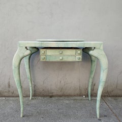 R & Y Augousti Stingray Shagreen and Wood Vanity with Bench