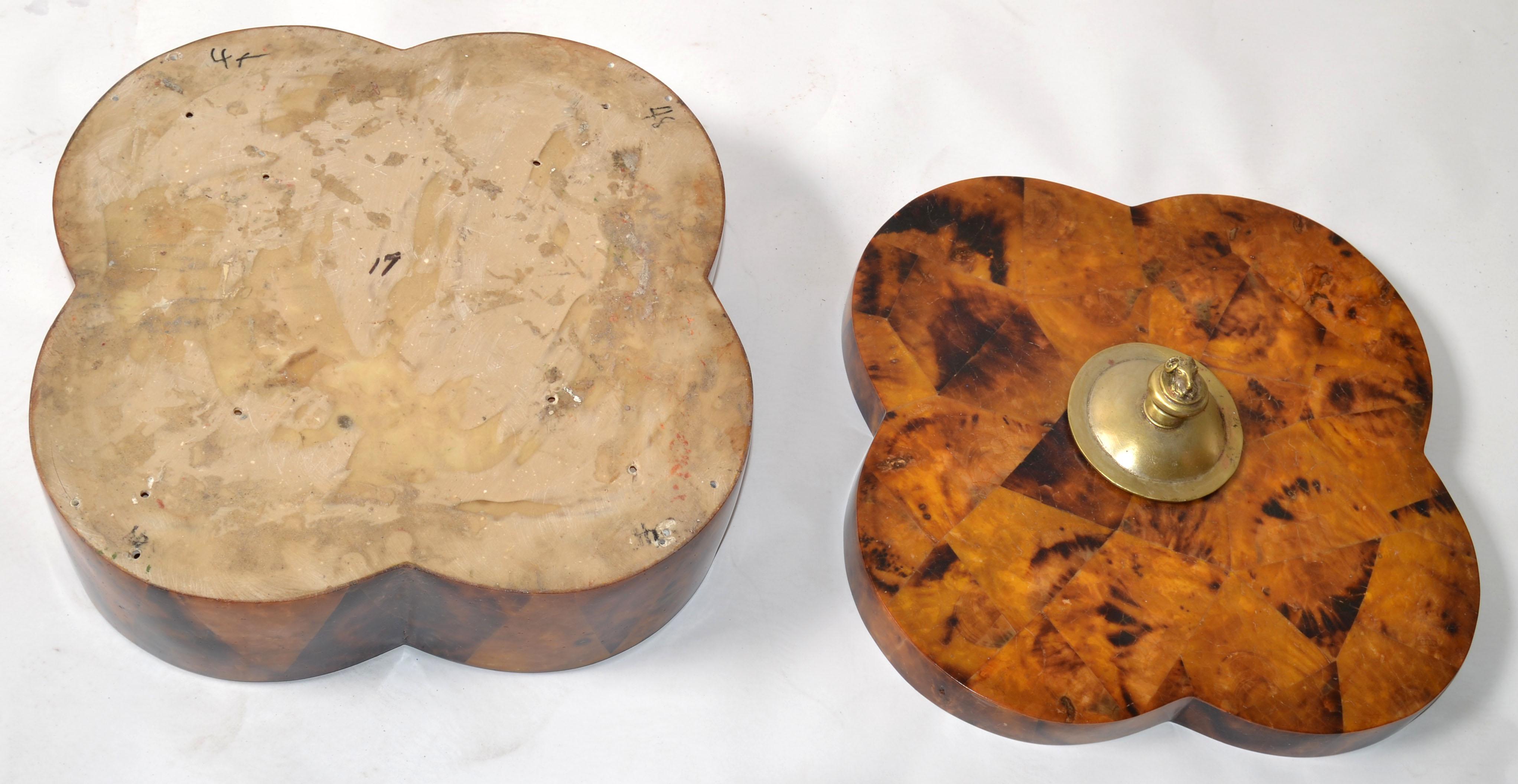 R & Y Augousti Scatola decorativa per gioielli Foglie di tabacco Legno duro Bronzo Stambecco in vendita 4