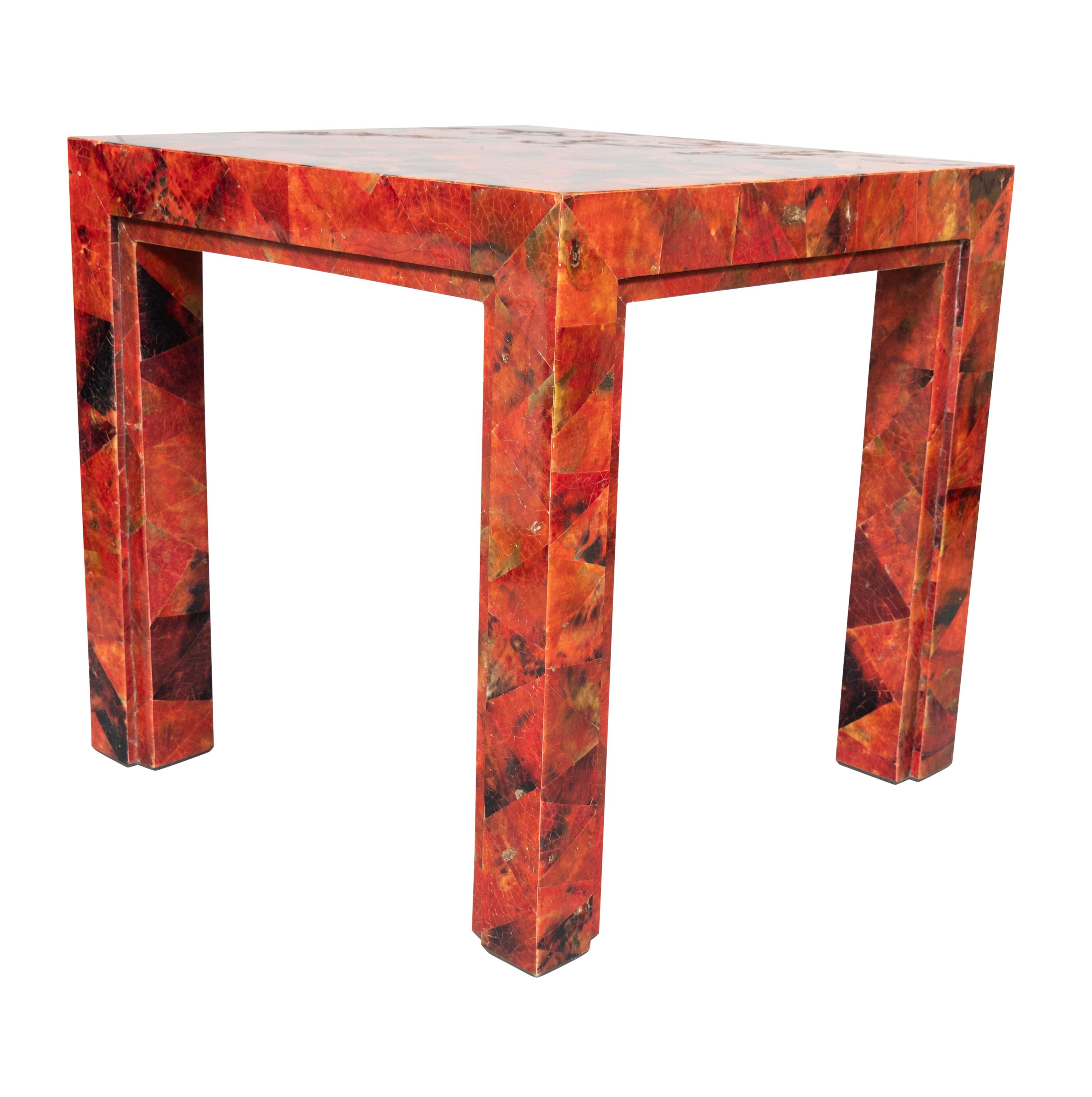 French R & Y Augousti Tessellated Horn Table For Sale