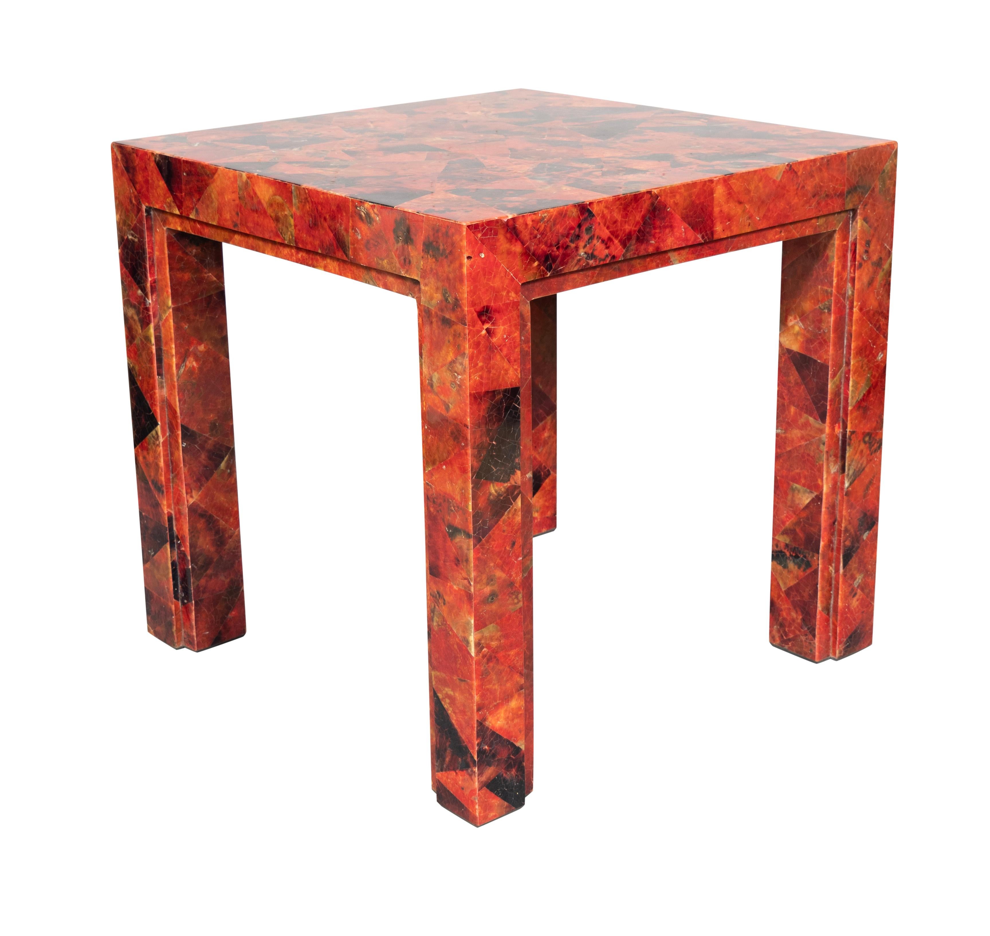 Late 20th Century R & Y Augousti Tessellated Horn Table For Sale