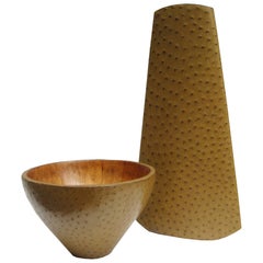 Vintage R & Y Augousti Vase and Bowl Set