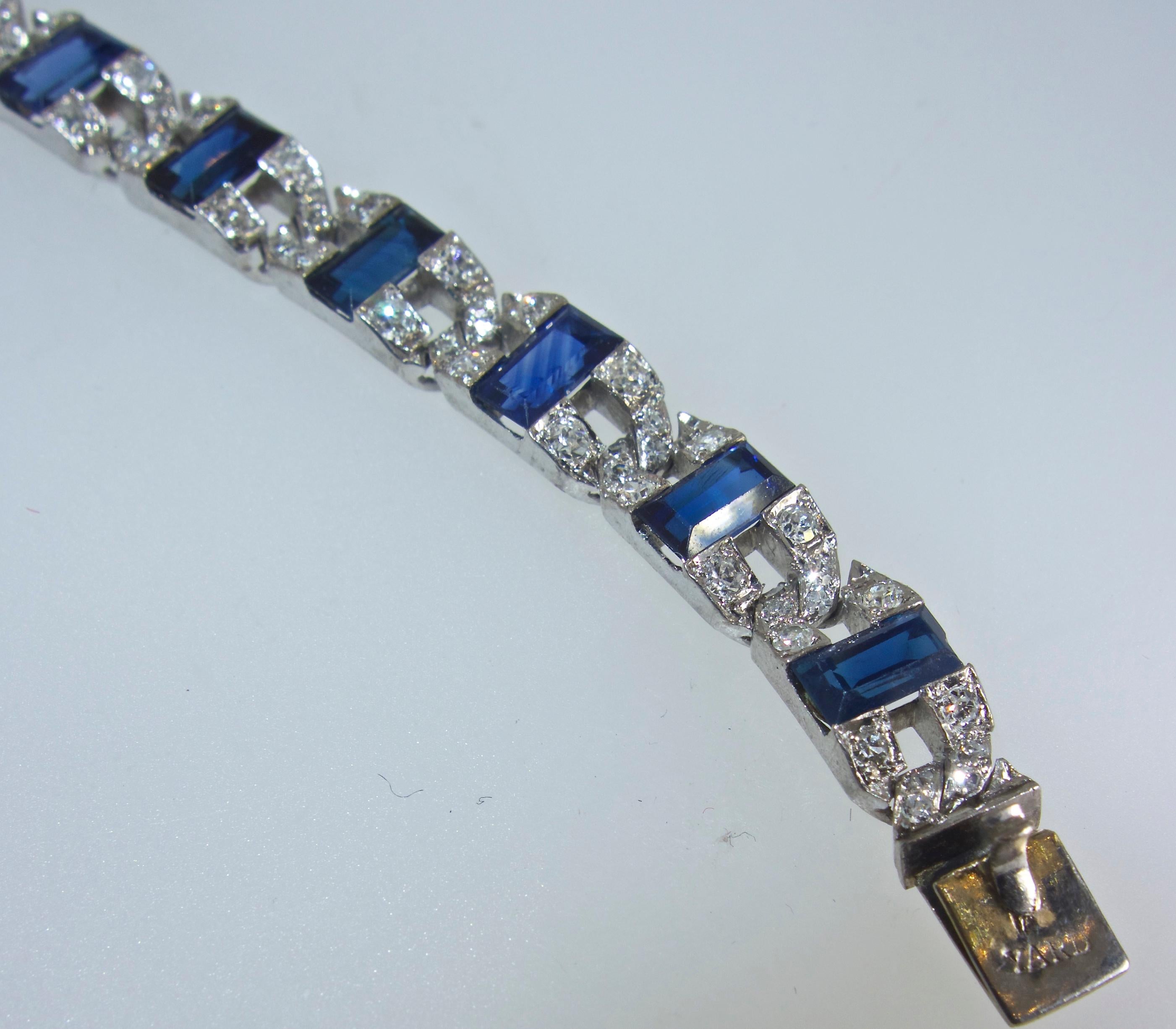 Women's R. Yard Art Deco Sapphire and Diamond Bracelet