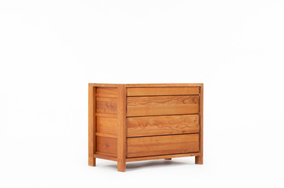  R03 chest of drawers by Pierre Chapo in elm 1980 In Good Condition In JASSANS-RIOTTIER, FR