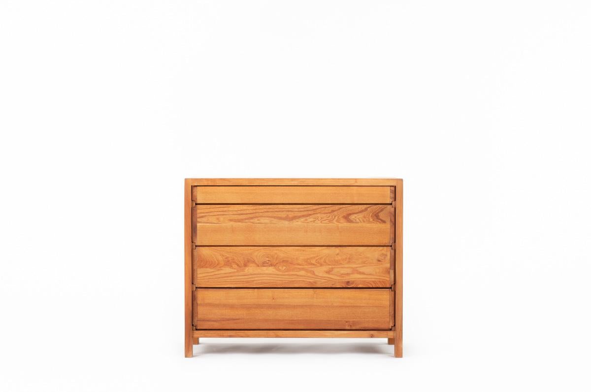 20th Century  R03 chest of drawers by Pierre Chapo in elm 1980