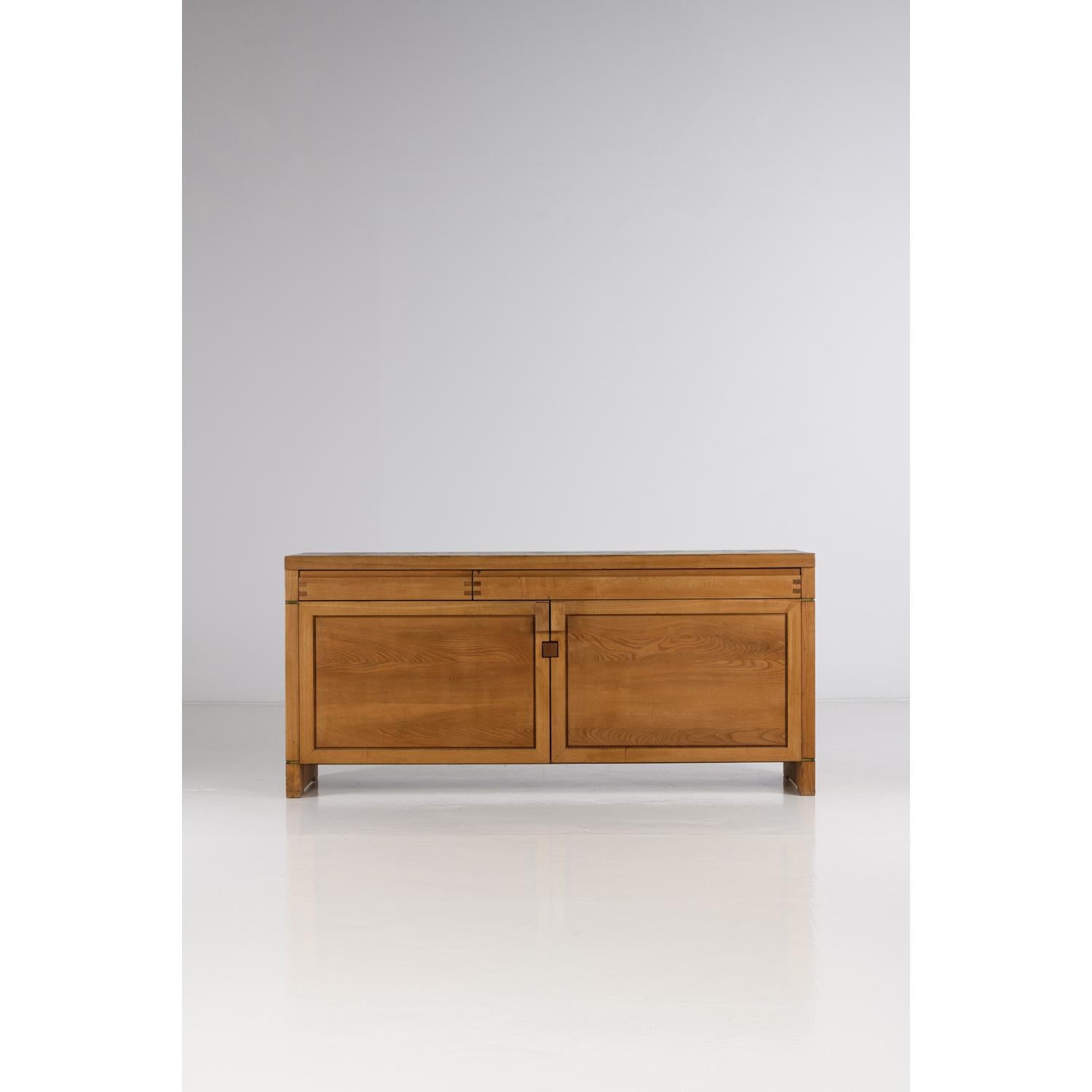 Mid-Century Modern R08 Bahut Credenza by Pierre Chapo, France