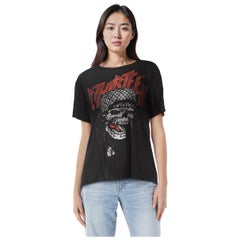 R13 Black Graphic Print T- Shirt Size M