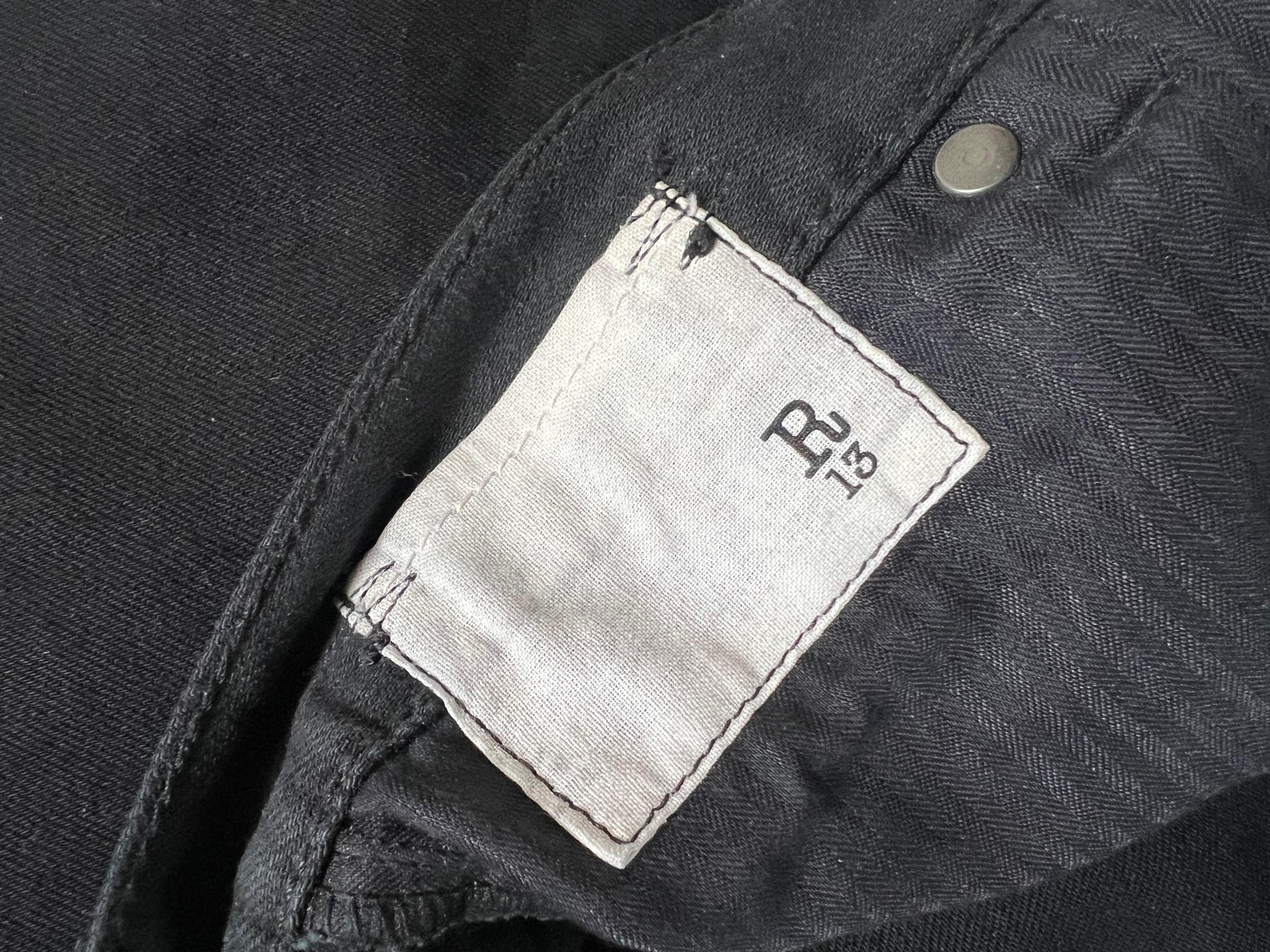 R13 Black Sequin Boyfriend Jeans Pants, Size 25 For Sale 3