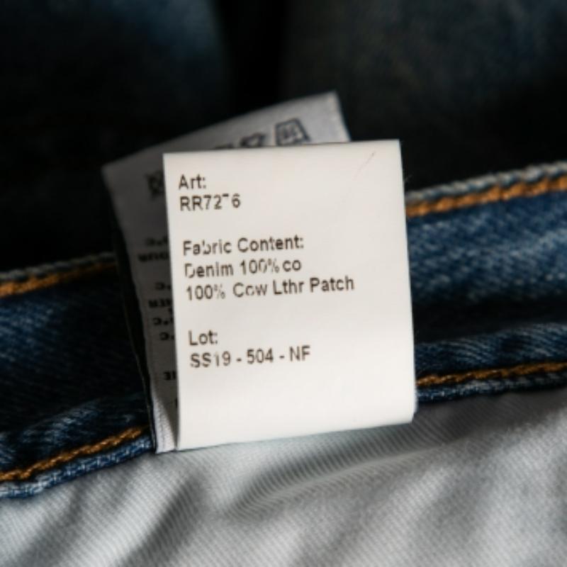 R13 Denim bleu Short à taille asymétrique et bords effilochés M Pour hommes en vente