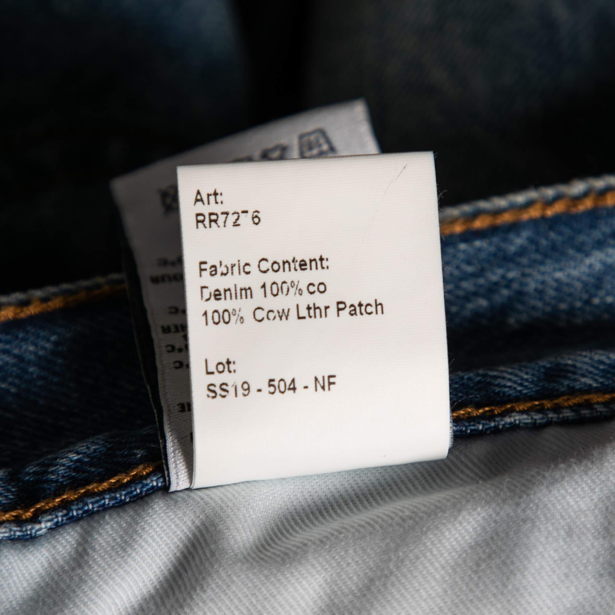 R13 Blaue Denim-Shorts mit asymmetrischer Taille und ausgefranstem Rand, M im Angebot 1