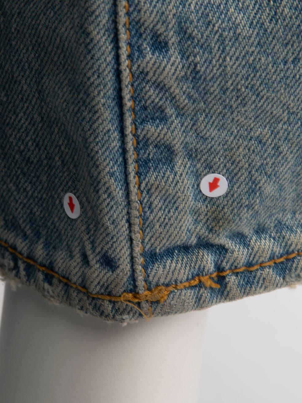 R13 Blue Distressed Straight Leg High Rise Jeans Size S Bon état - En vente à London, GB