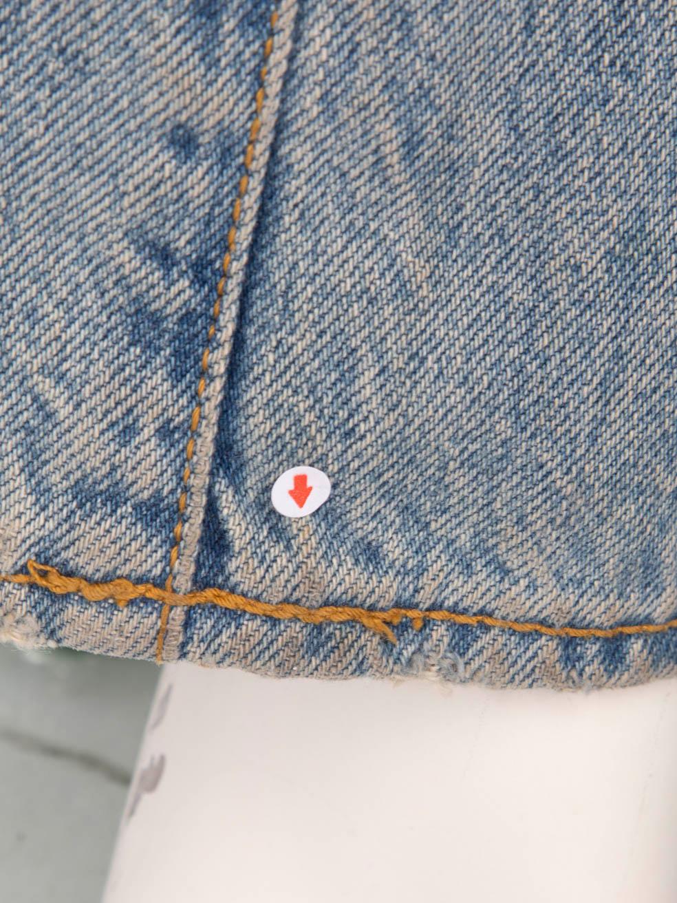 R13 Blue Distressed Straight Leg High Rise Jeans Size S Pour femmes en vente