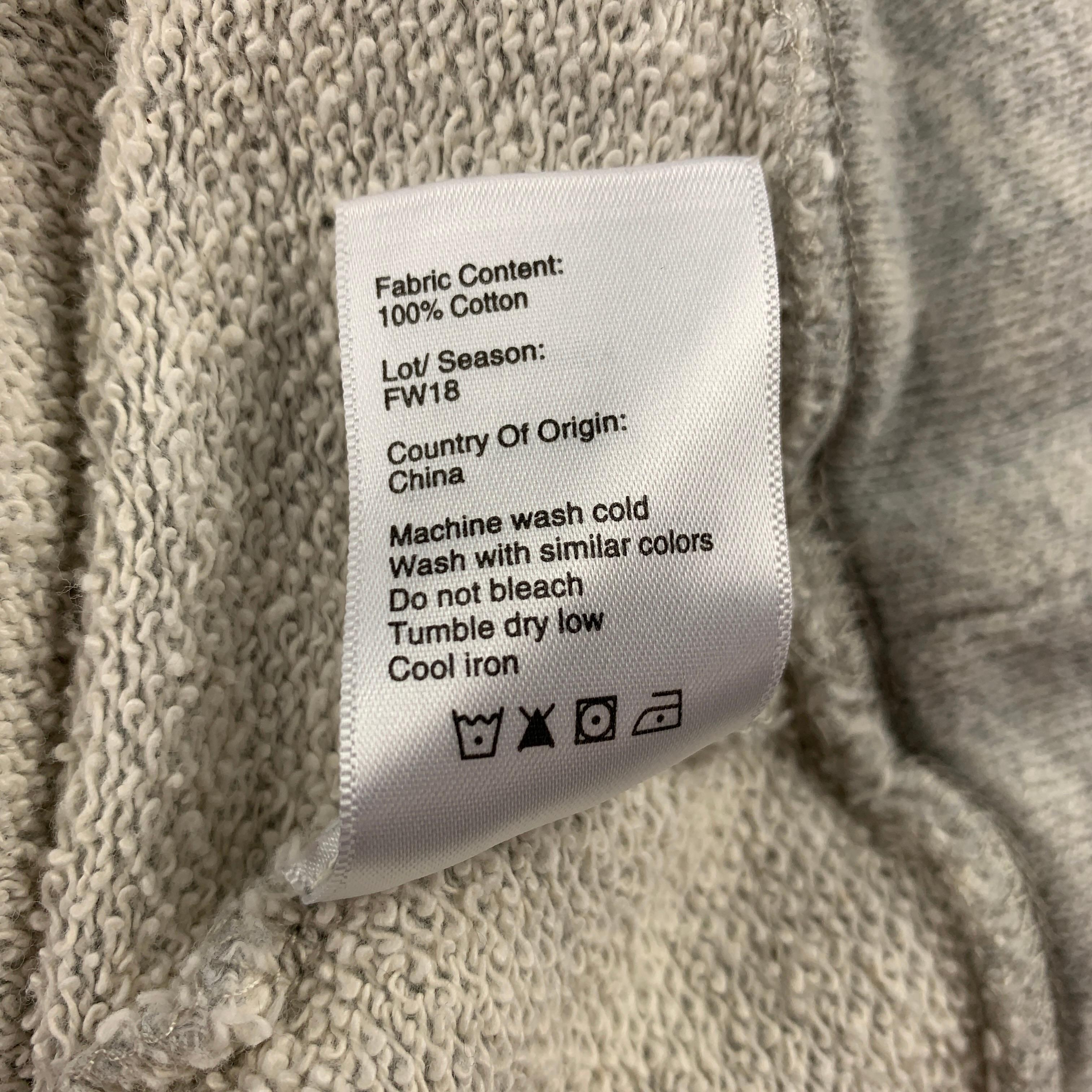 Beige R13 F/W 18 Size L Light Gray Heather Distressed Cotton Crew-Neck Sweatshirt