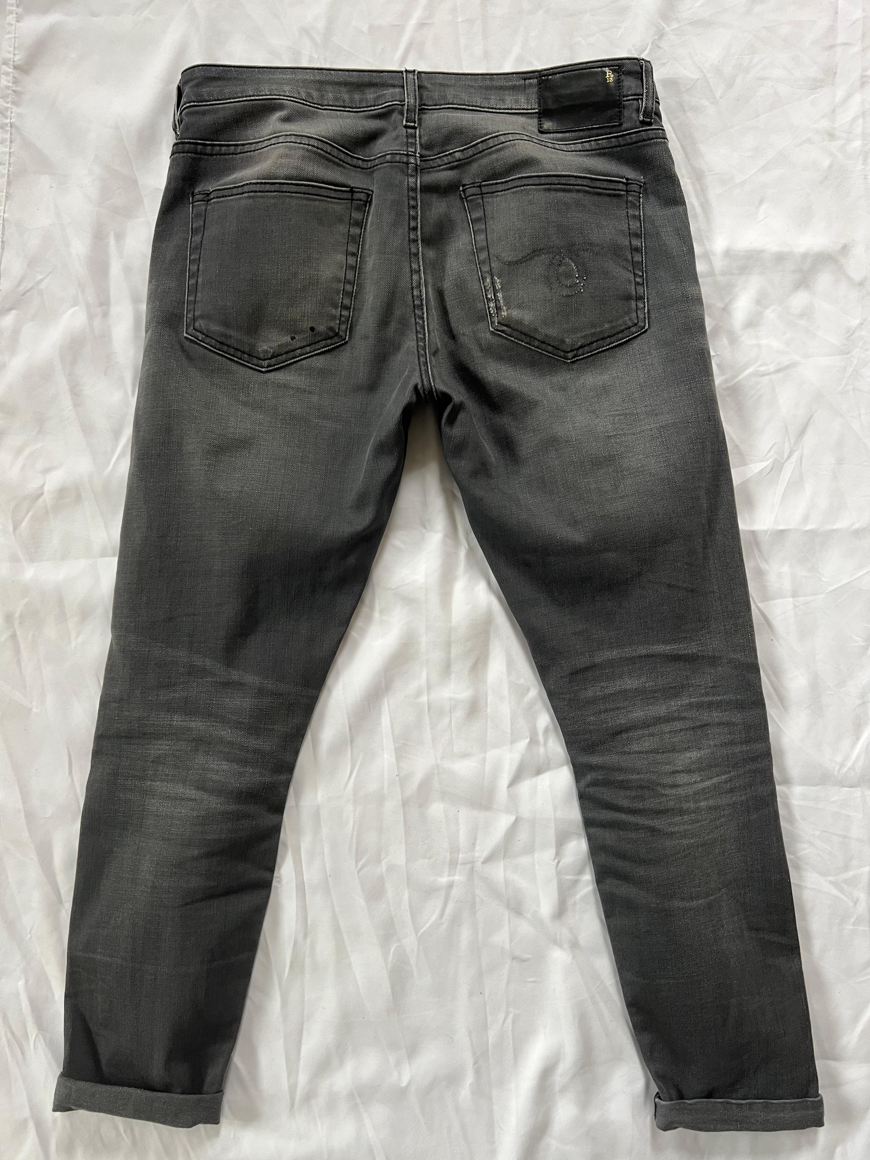 R13 Grey Orion Boy Skinny Jeans Pants, Size 27 In Excellent Condition For Sale In Beverly Hills, CA