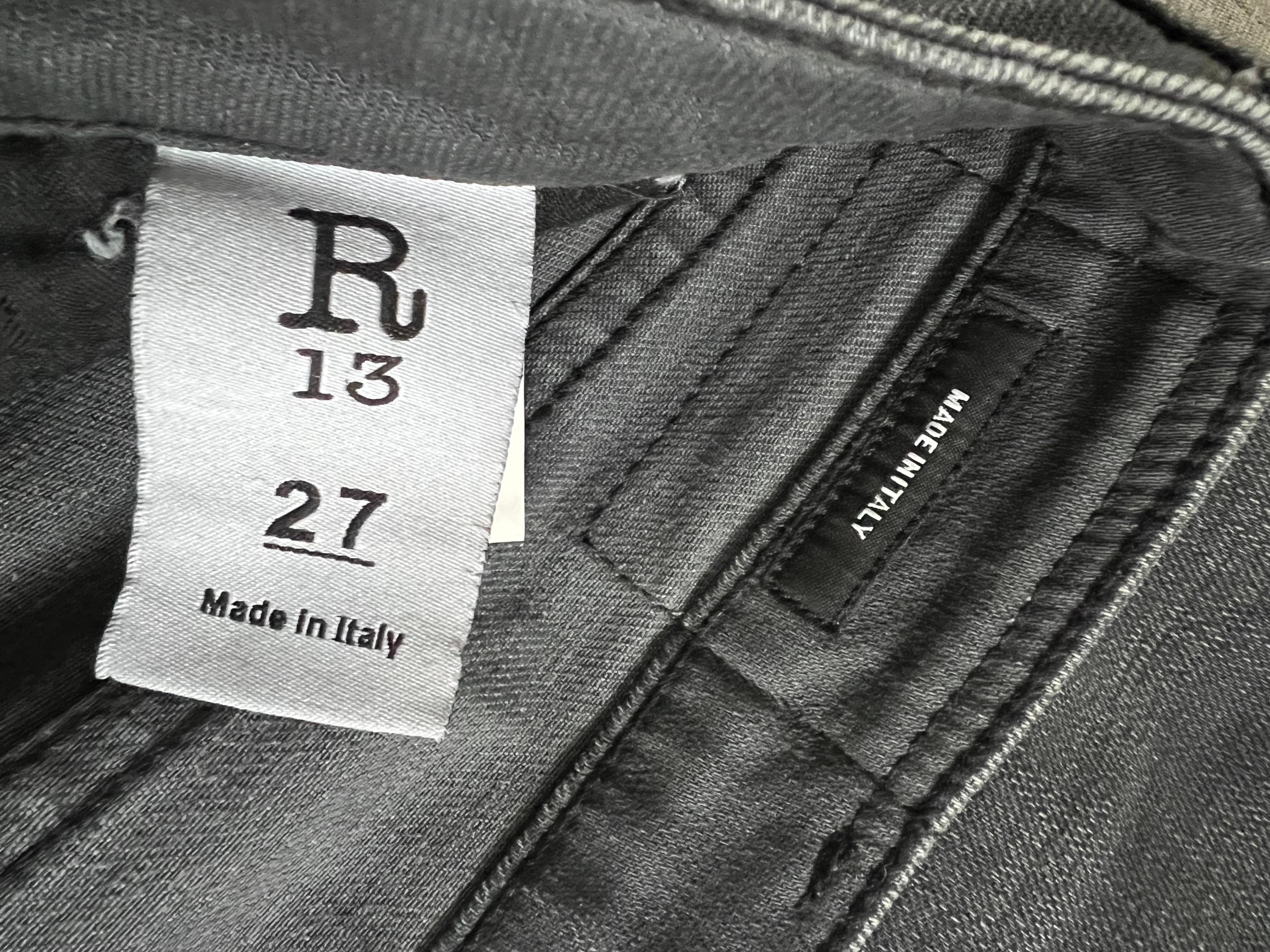 R13 Grey Orion Boy Skinny Jeans Pants, Size 27 For Sale 2