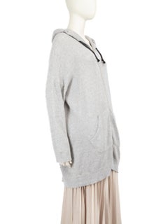 R13 Sudadera gris con cremallera oversize Talla M