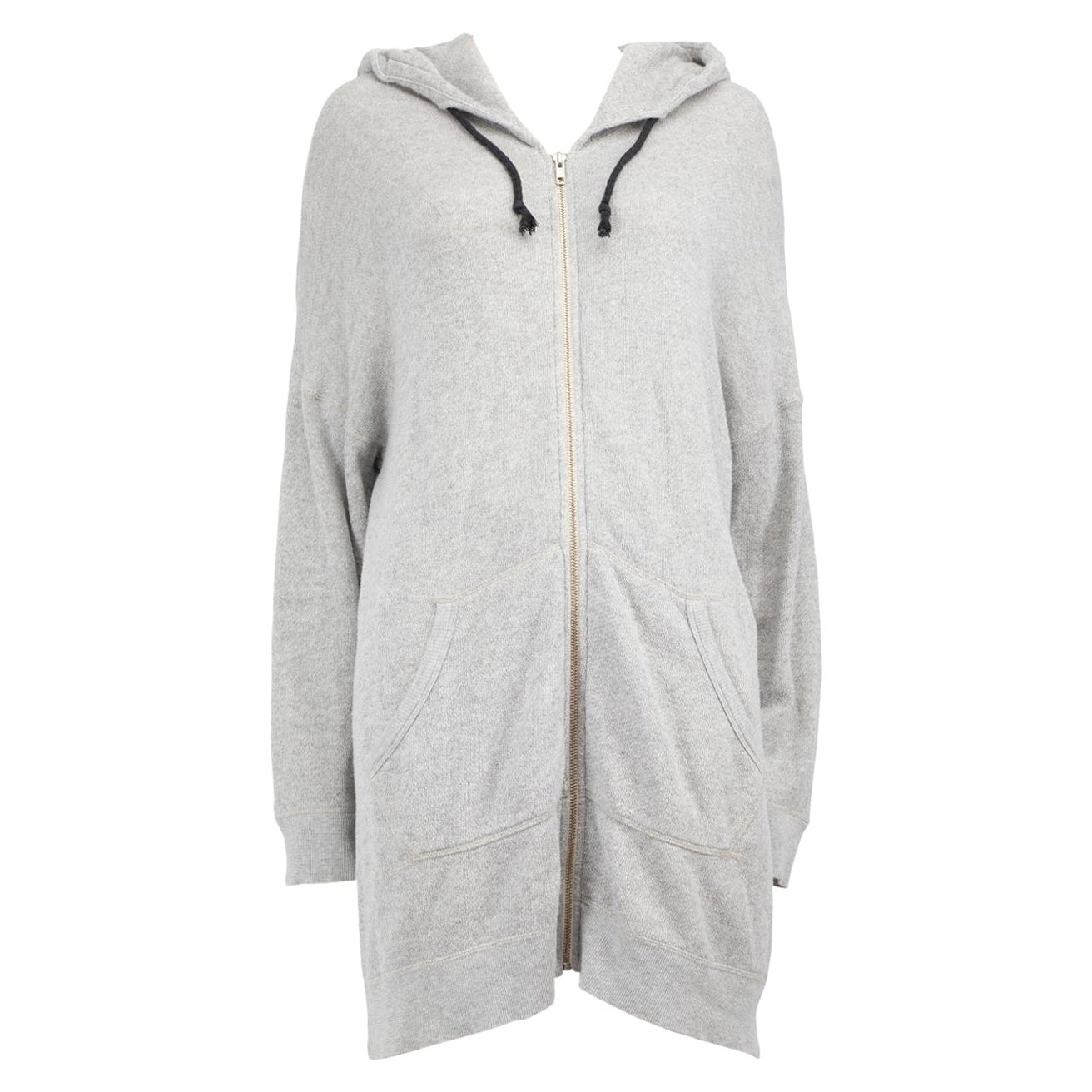 R13 Grey Oversized Zip Up Hoodie Size M