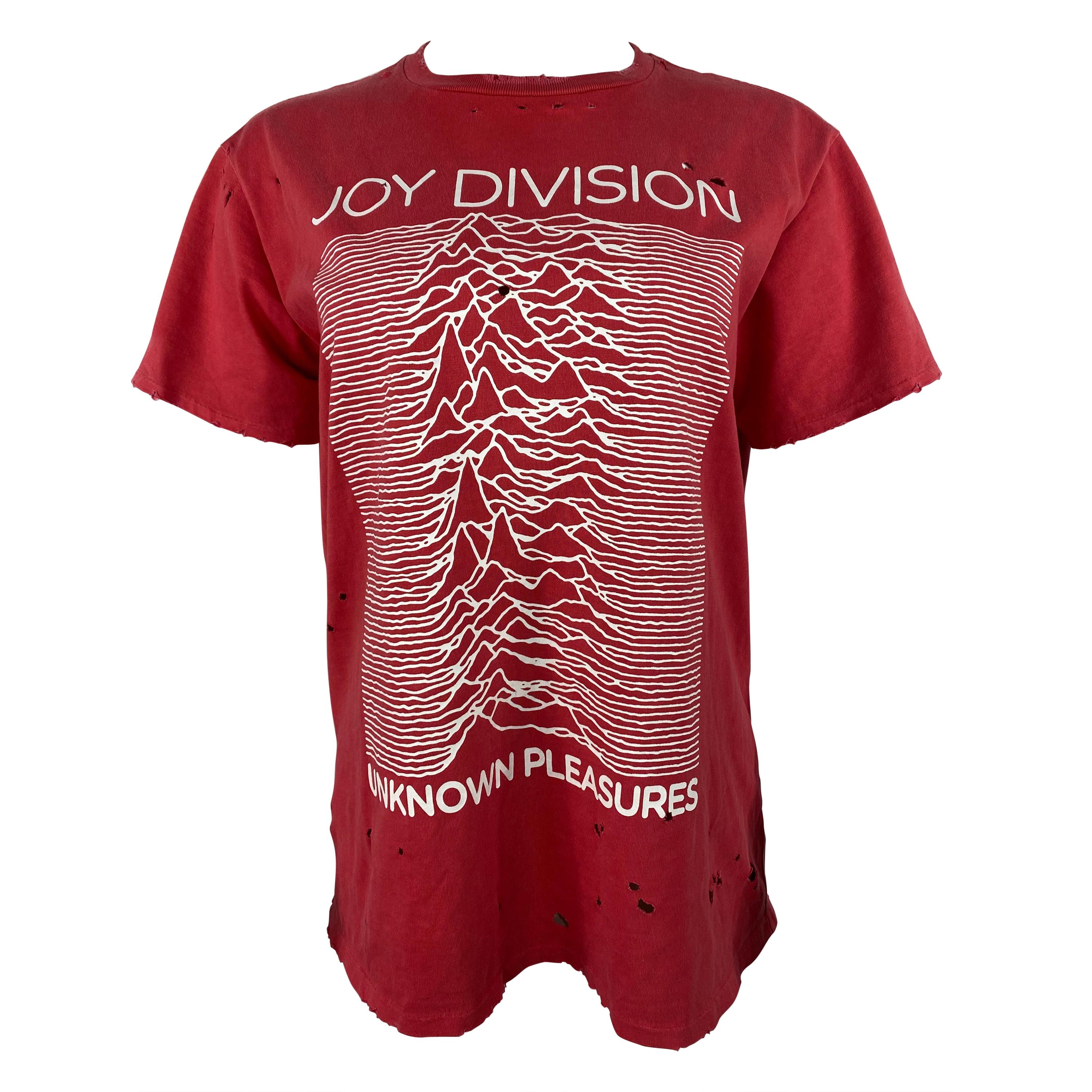 R13 Joy Division Red and White Graphic T-shirt, Size Small