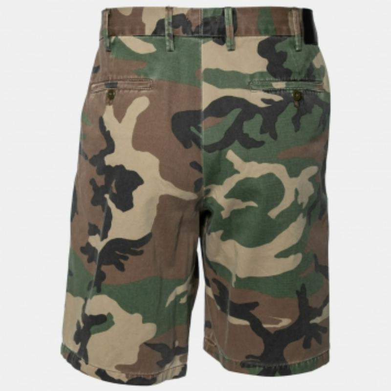 R13 Mehrfarbig Camouflage Druck Baumwolle Crossover Taille Shorts M im Angebot 1