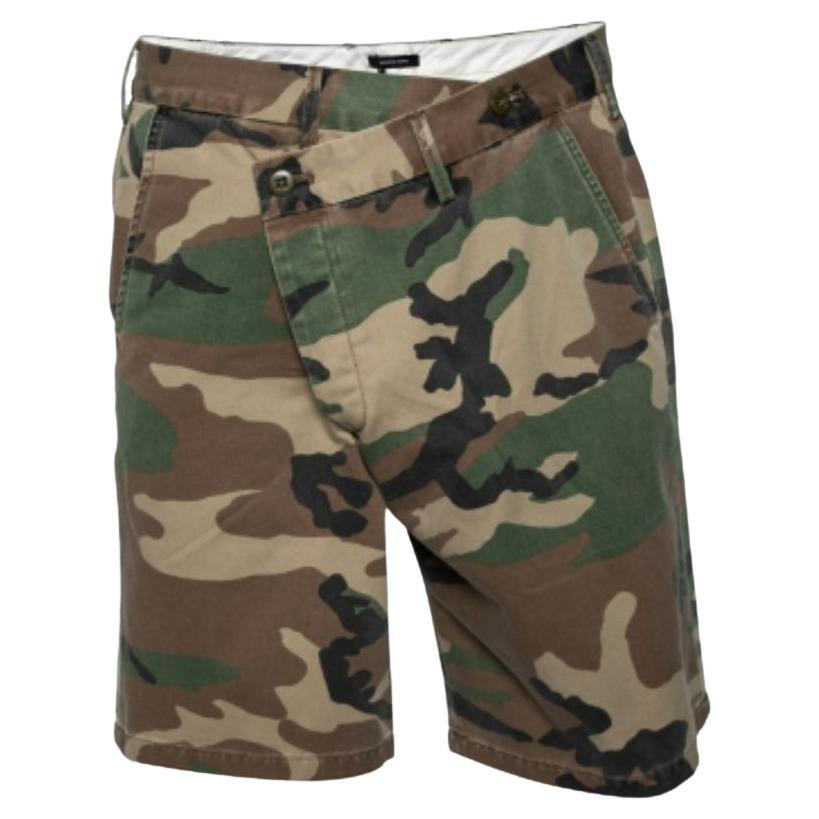 R13 Mehrfarbig Camouflage Druck Baumwolle Crossover Taille Shorts M im Angebot