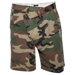 R13 Multicolored Camouflage Print Cotton Crossover Waist Shorts M