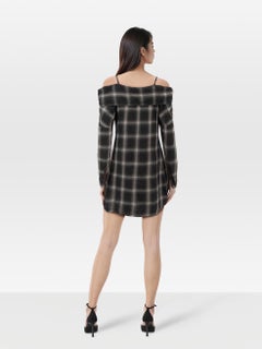 R13 Off Shoulder Slip Check Mini Dress Size XS