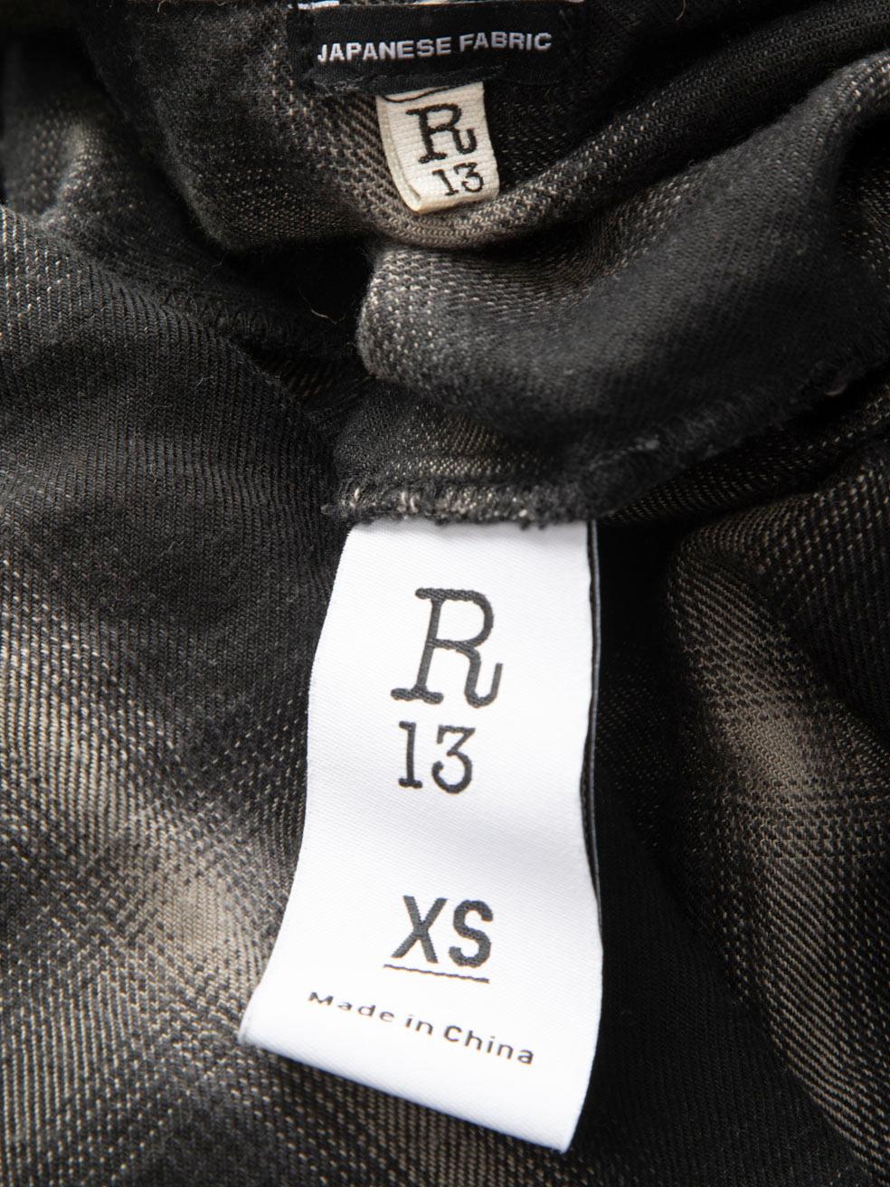 R13 Mini robe à carreaux à épaules dégagées Taille XS Excellent état - En vente à London, GB