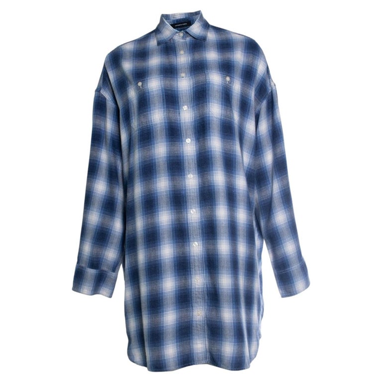 r13 oversized shirt dress R13 - Red Plaid Oversized Shirt Dress