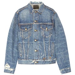 R13 Oversized Distressed Denim Jacket