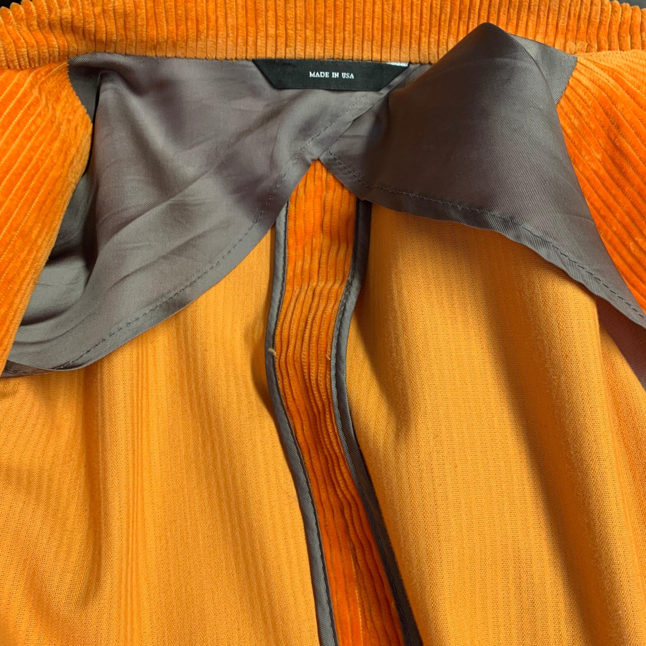 R13 Size 38 Orange Corduroy Cotton Notch Lapel Sport Coat For Sale 2