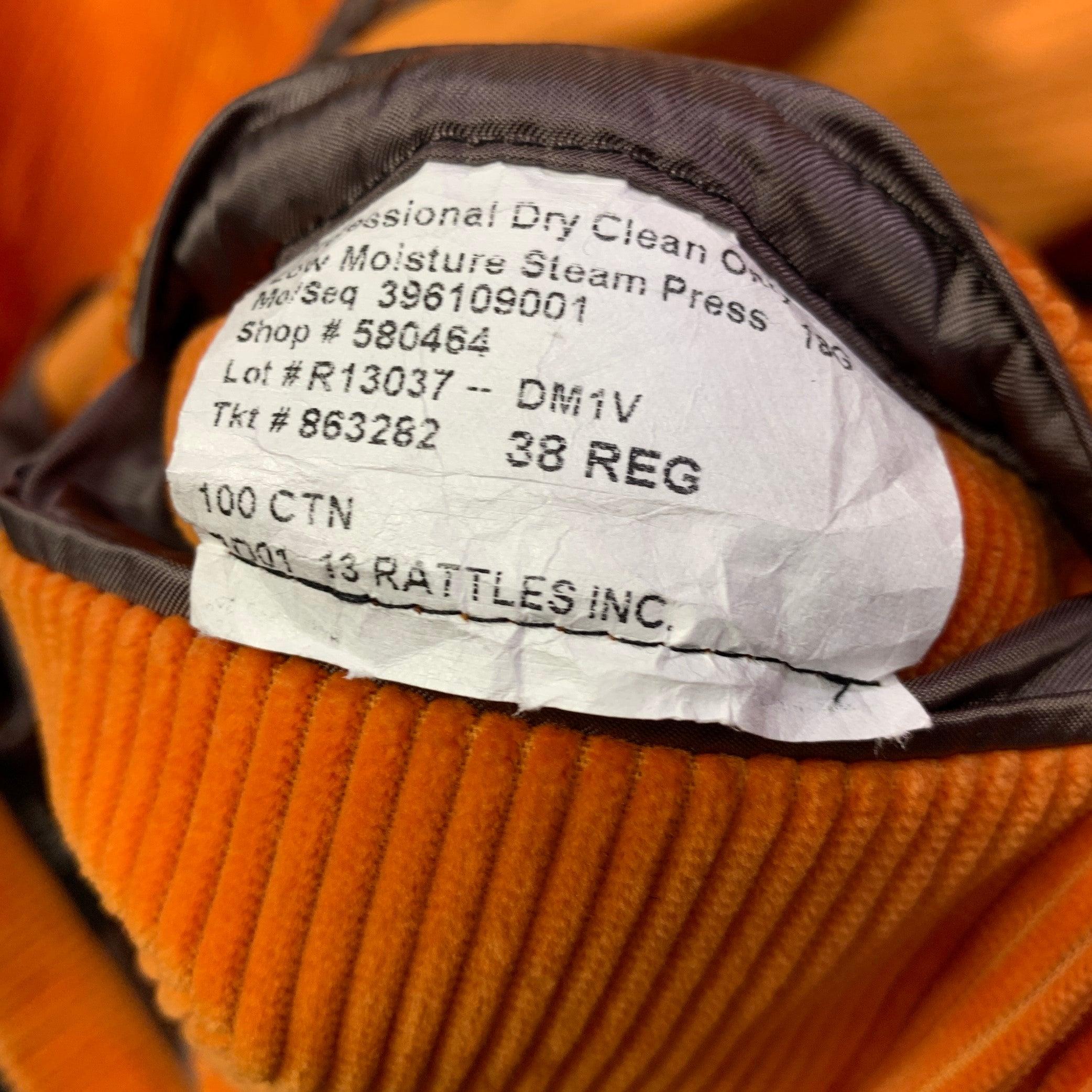 R13 Size 38 Orange Corduroy Cotton Notch Lapel Sport Coat For Sale 3
