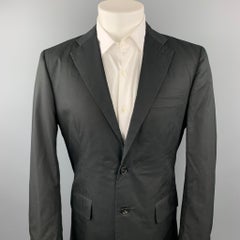 R13 Talla 40 Negro Bordado Algodón Solapa Muesca Abrigo Deportivo