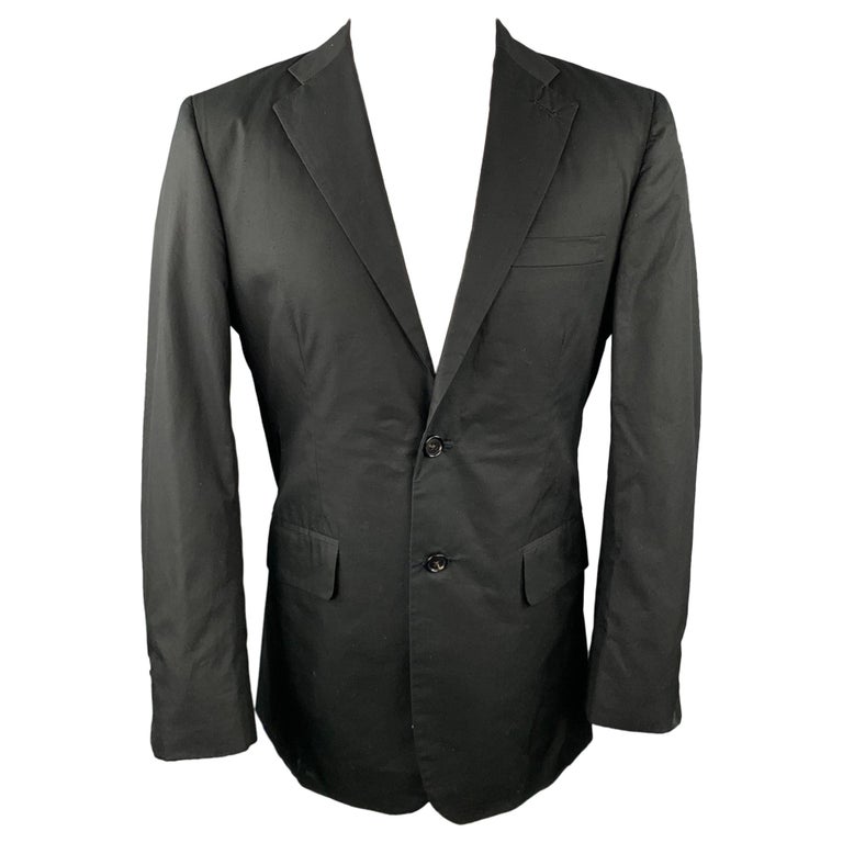 R13 Size 40 Black Embroidery Cotton Notch Lapel Sport Coat For Sale at 1stDibs