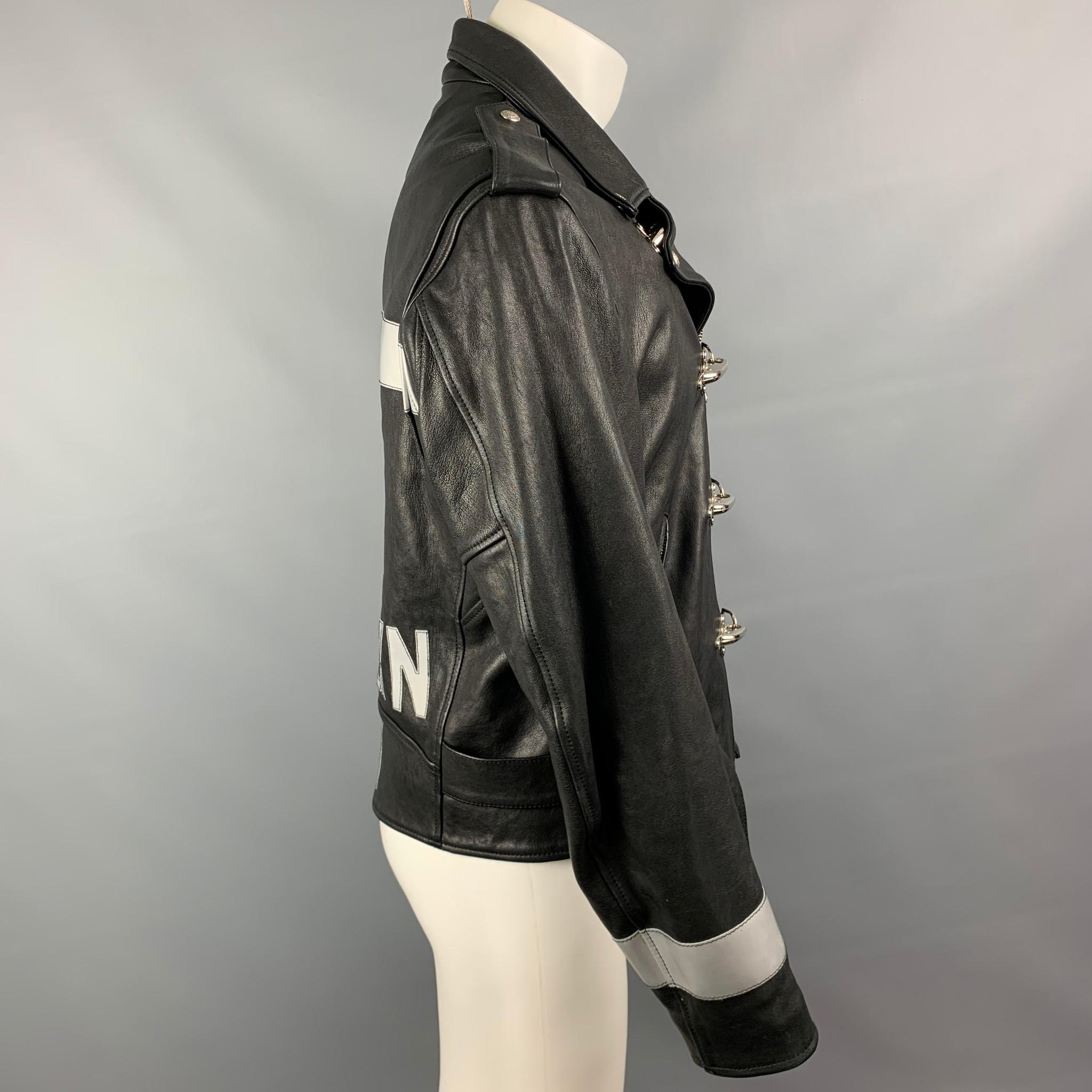 balmain x h&m leather jacket
